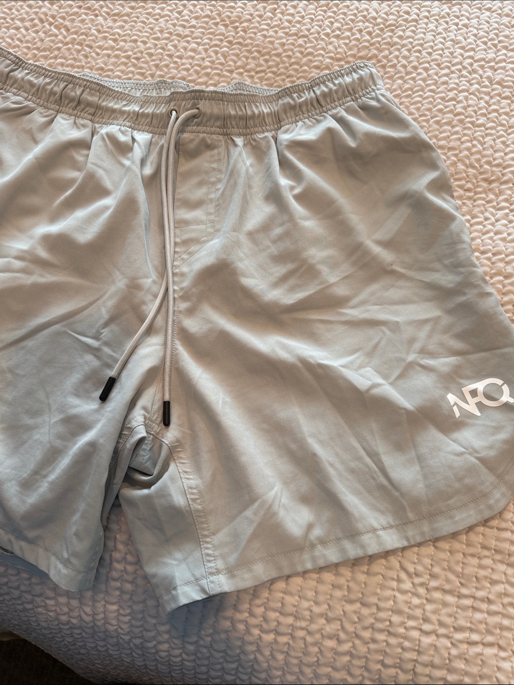 Men's Light Gray Athletic Shorts with Drawstring
